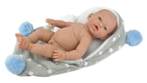 картинка испанские Пупс-мини "Новорожденный", в голубом, в конверте (в коробке), 20 см, арт. 212 интернет-магазин TuKiTu.ru